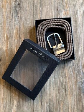 Horse Pilot Brown Braided Belt with Silver Buckle NWT